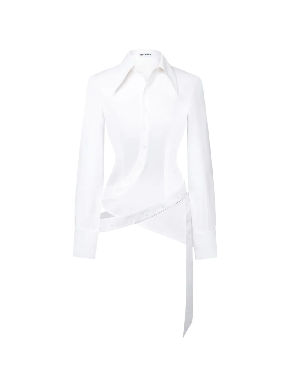 Stolen Stores asymmetric wrap-button shirt - Weiß