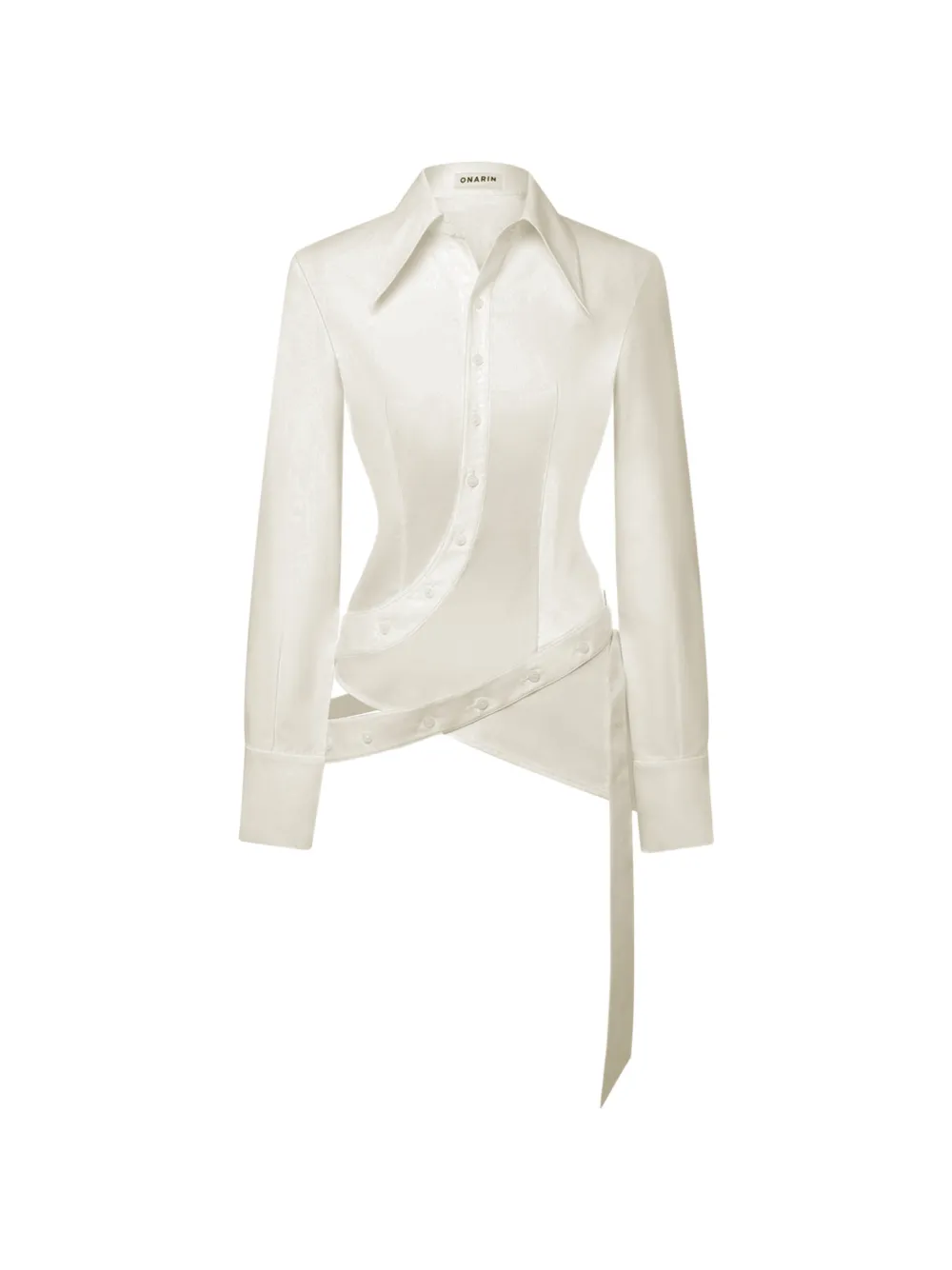 Stolen Stores asymmetric wrap-button shirt - White