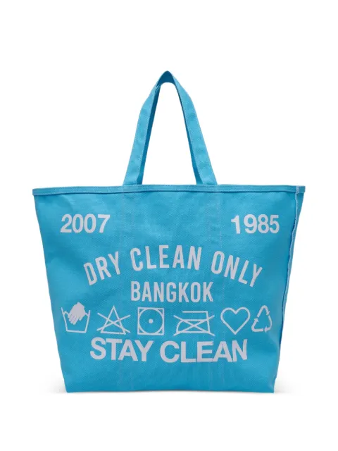 DRY CLEAN ONLY bolso shopper mediano con eslogan