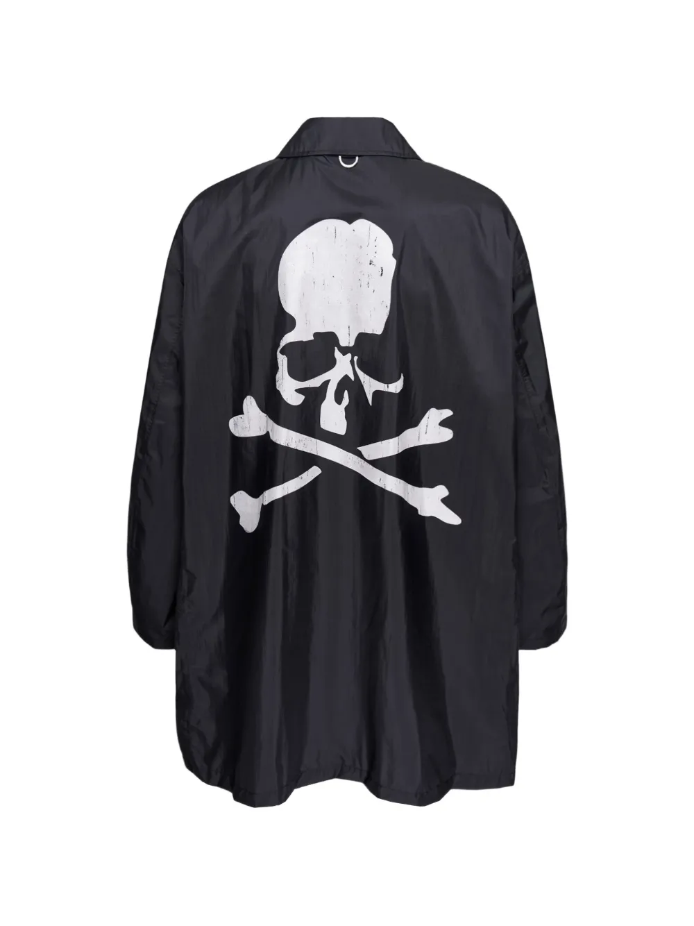 Mastermind Japan Balmacaan jas met doodskopprint Zwart