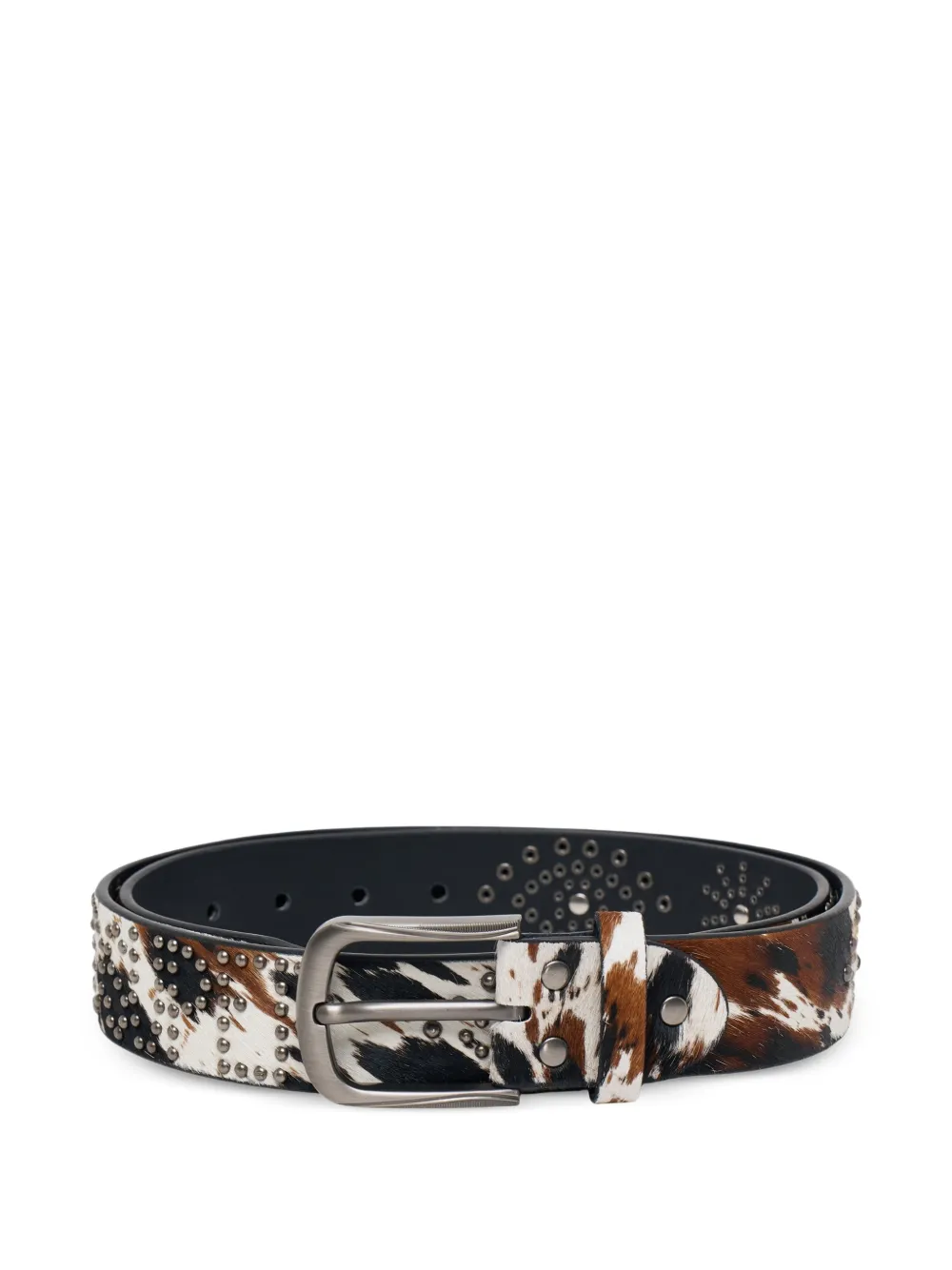 KidSuper studded horse-hair belt - Marrone