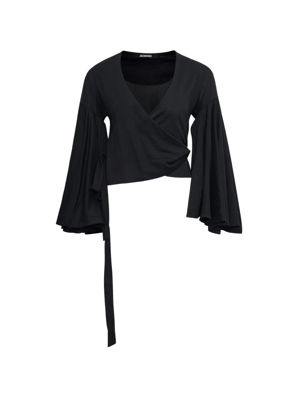 Jacquemus Le Cache Coeur Ventadou bell-sleeve top - Nero