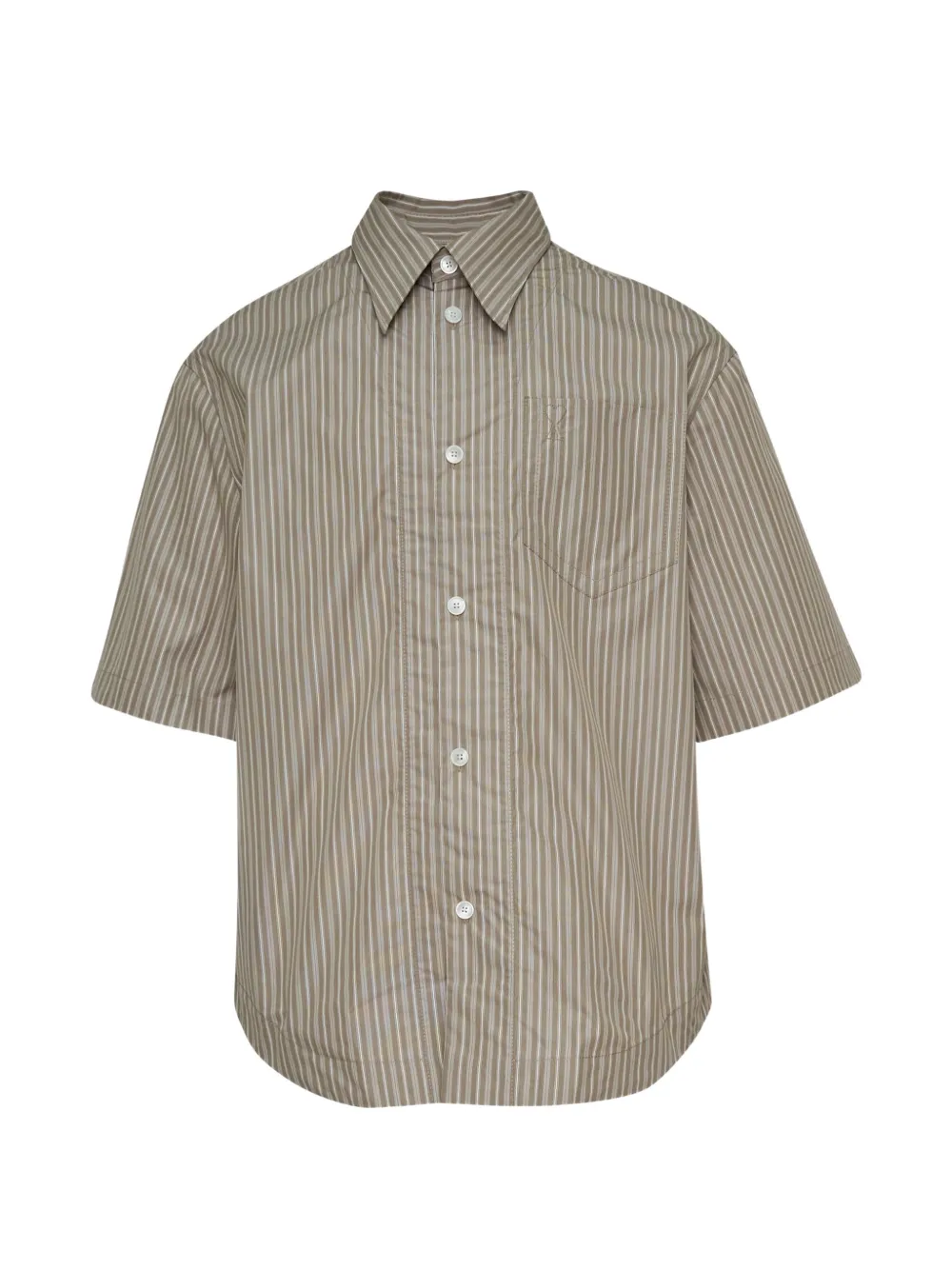 AMI Paris striped short-sleeve shirt - Grün