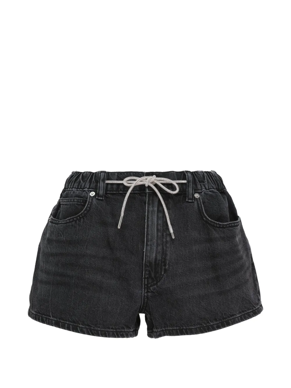 Alexander Wang Marathon crystal-drawstring shorts - Nero
