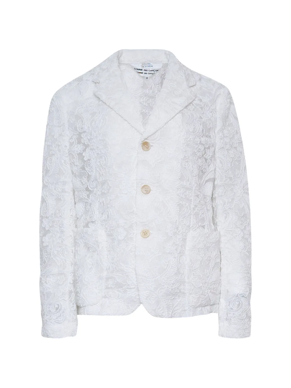 Comme Des Garçons Comme Des Garçons lace tulle blazer - Bianco