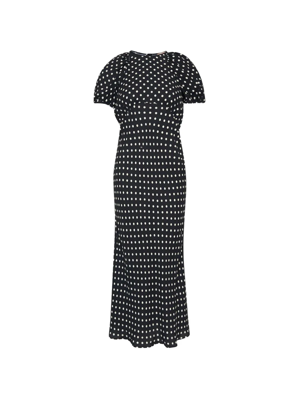 Nº21 polka-dot puff-sleeve midi dress - Nero