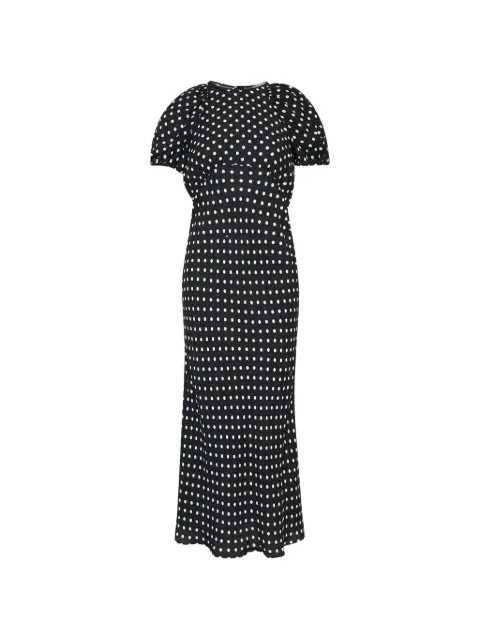 Nº21 polka-dot puff-sleeve midi dress