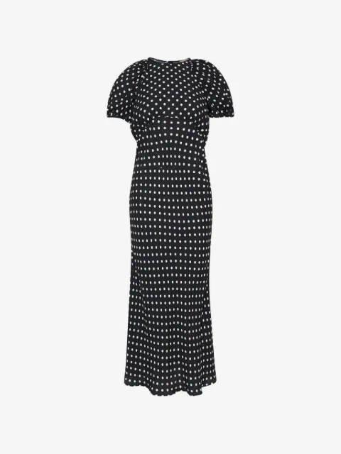 Nº21 polka-dot puff-sleeve midi dress