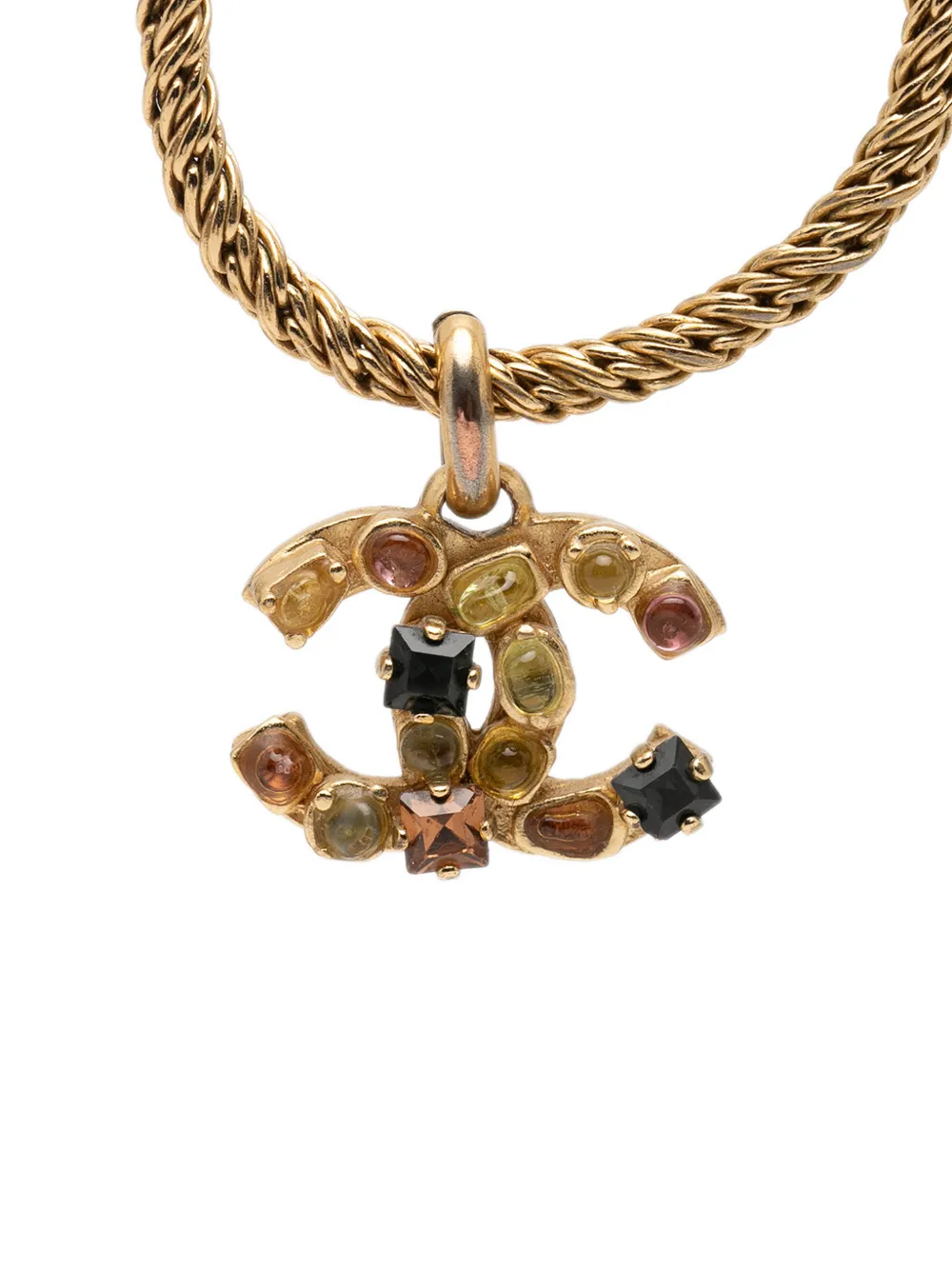 CHANEL Pre-Owned 2001 CC Gold Plated Gripoix Pendant Necklace costume necklace - Oro