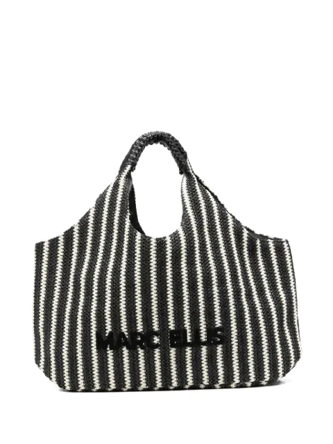 Marc Ellis Buby Eivissa striped logo-patch tote bag