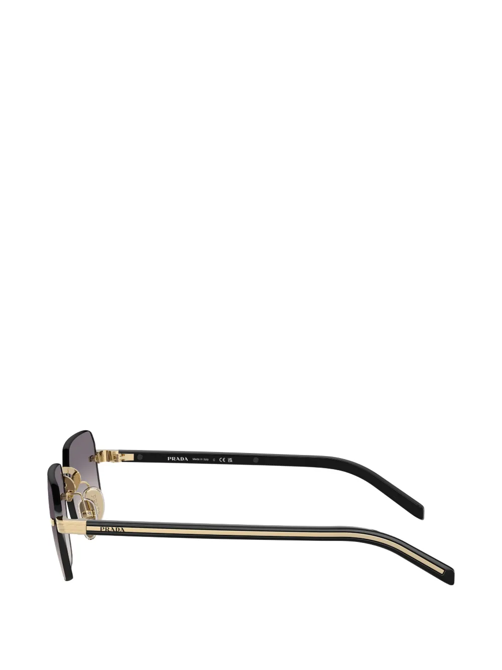 Prada Eyewear Zonnebril met Iconisch plakkaat Goud