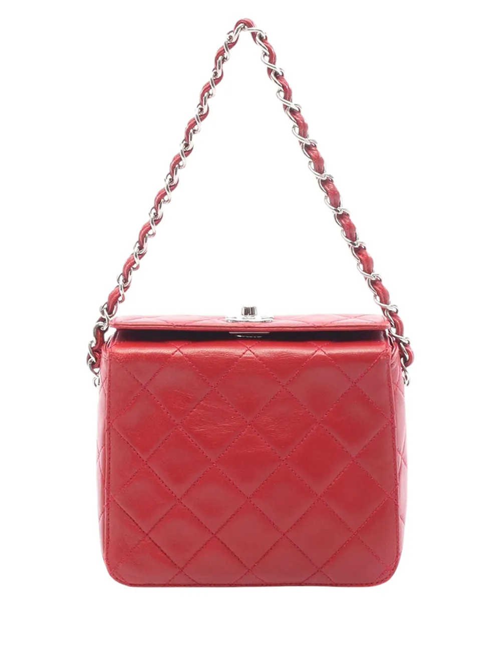 CHANEL Pre-Owned 1996-1997 CC Quilted Lambskin Turnlock Vanity Bag handbag - Rosso