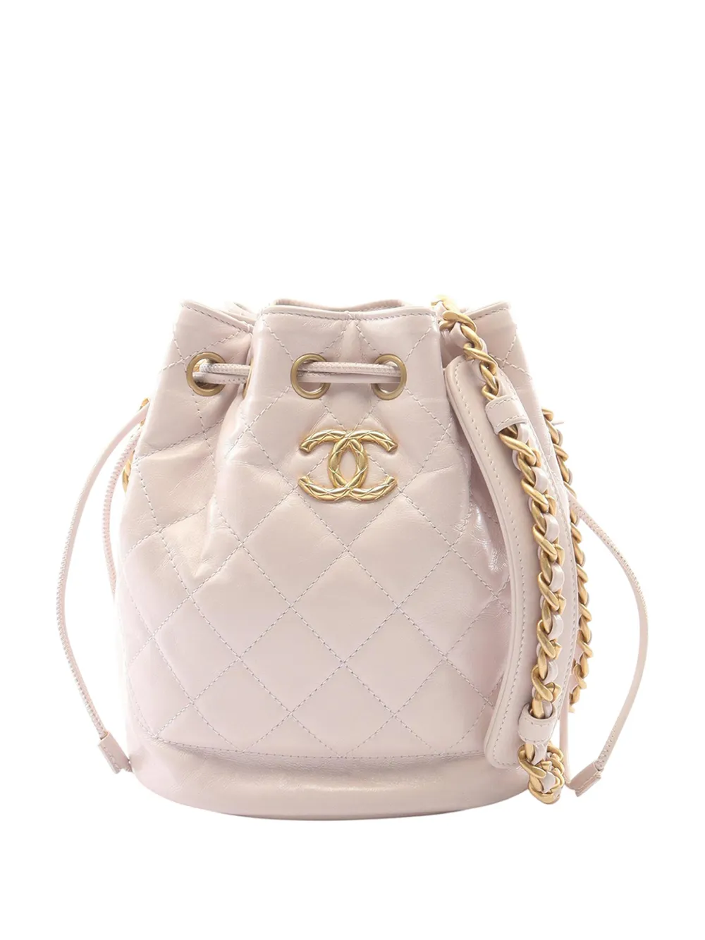 CHANEL Pre-Owned 2021-2026 CC Quilted Calfskin Drawstring bucket bag - Rosa