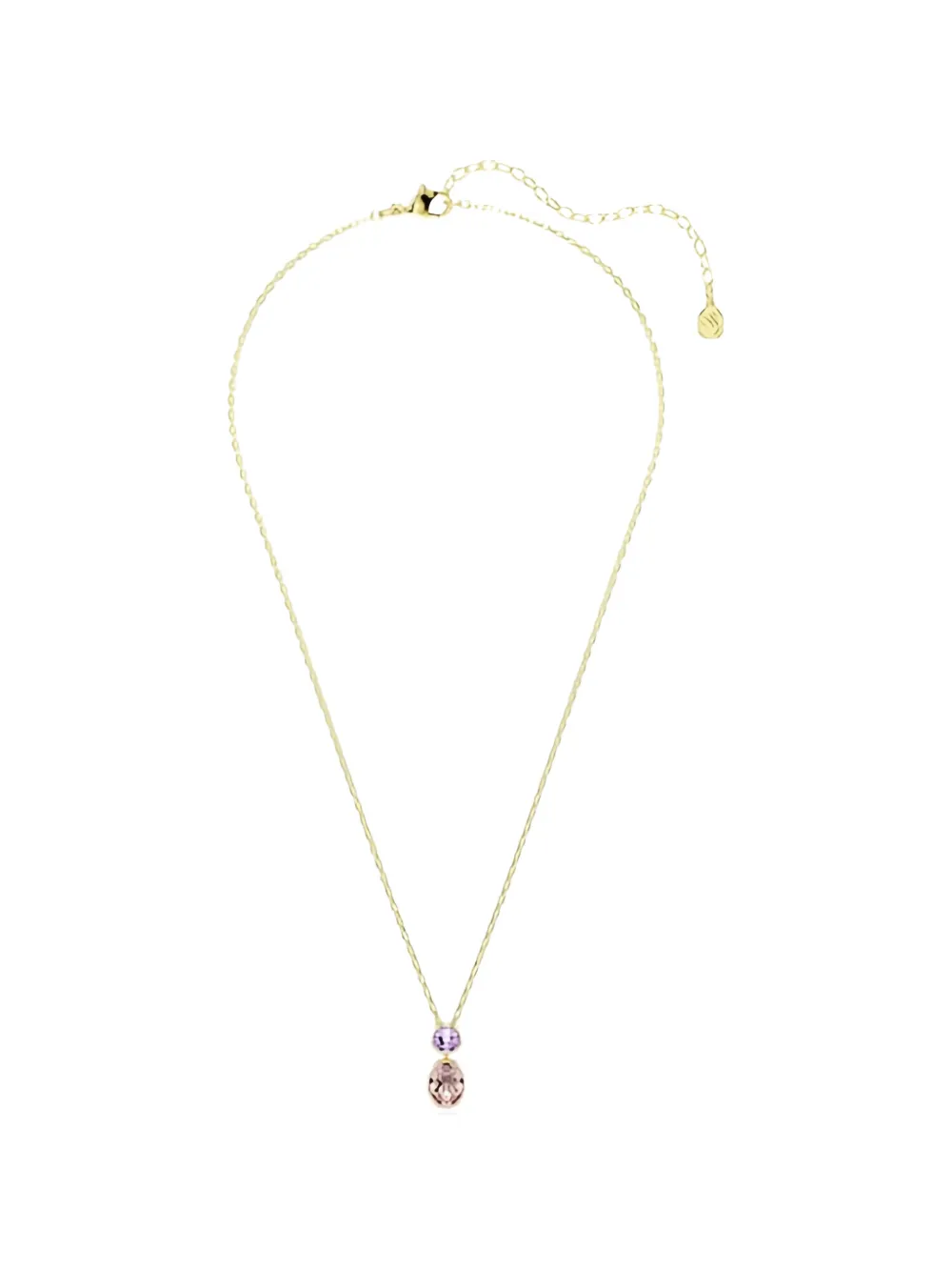 Swarovski Chroma crystal-pendant cable-link necklace - Oro