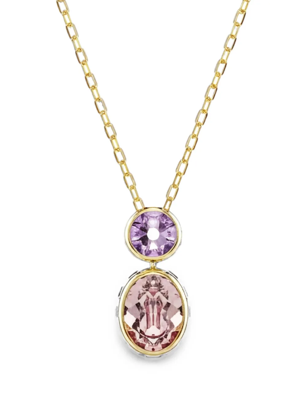 Swarovski Chroma crystal-pendant cable-link necklace - Oro
