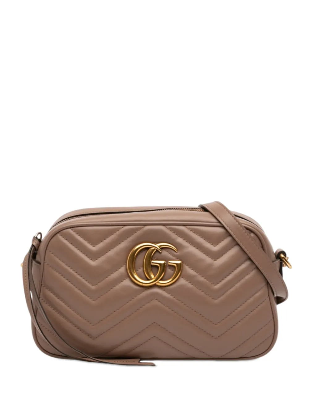 Gucci Pre-Owned 2000-2015 Small GG Marmont Matelasse Leather crossbody bag - Marrone