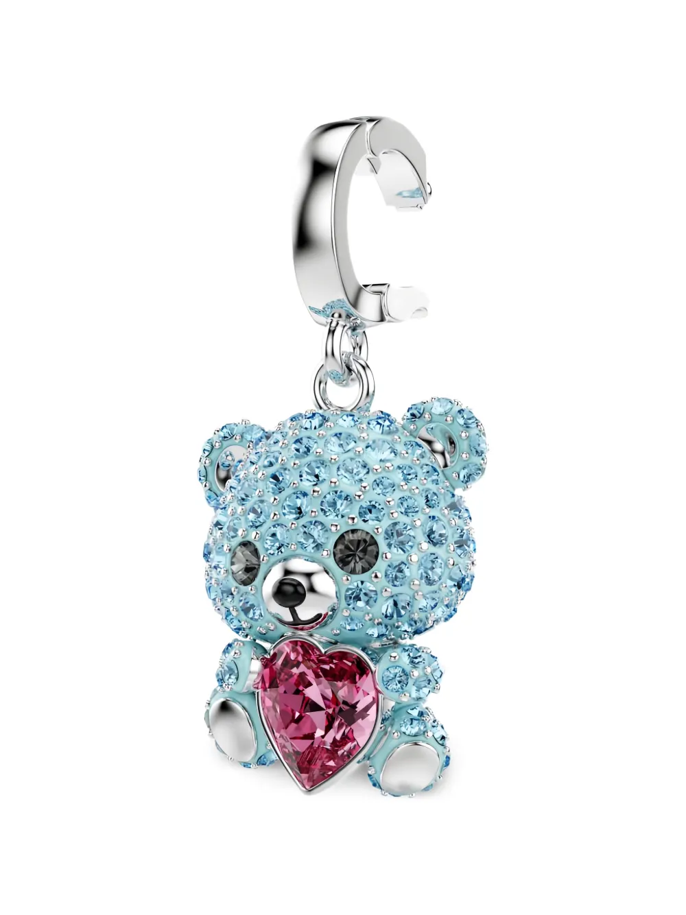 Swarovski Idyllia crystal-embellished bear charm - Argento