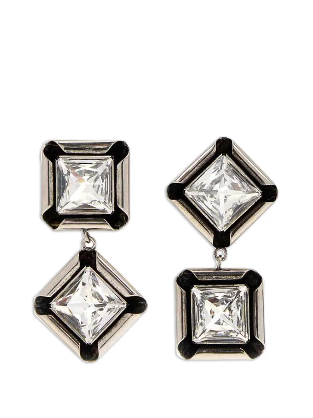 Givenchy Deconstructed Crystals post-back earrings - Silver