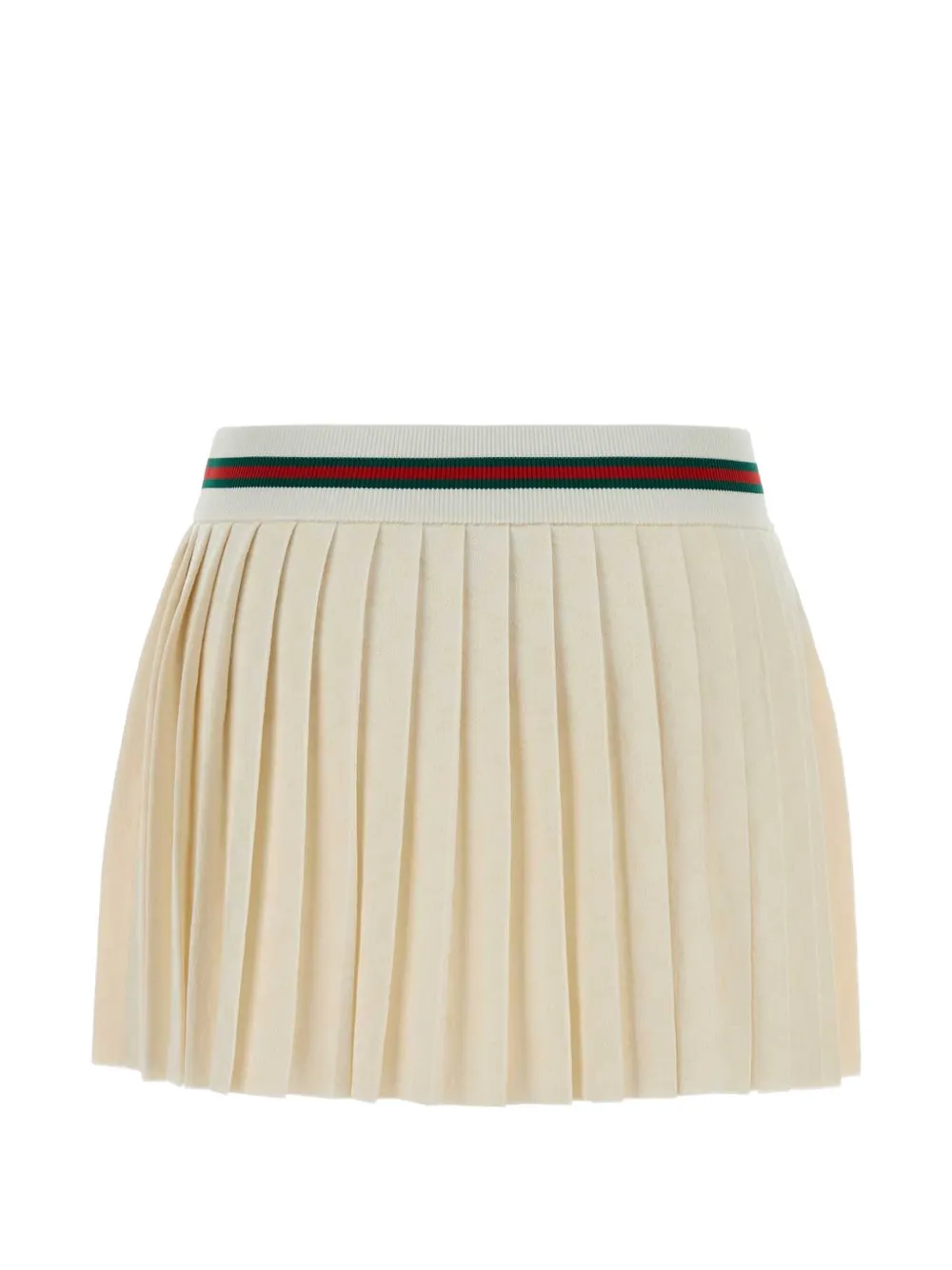 Gucci Web-stripe Pleated Skirt in White, view 2