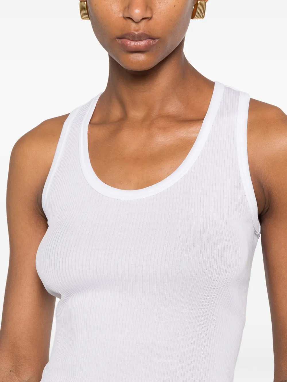 The Row Cendrea geribbelde tanktop met racerback Wit