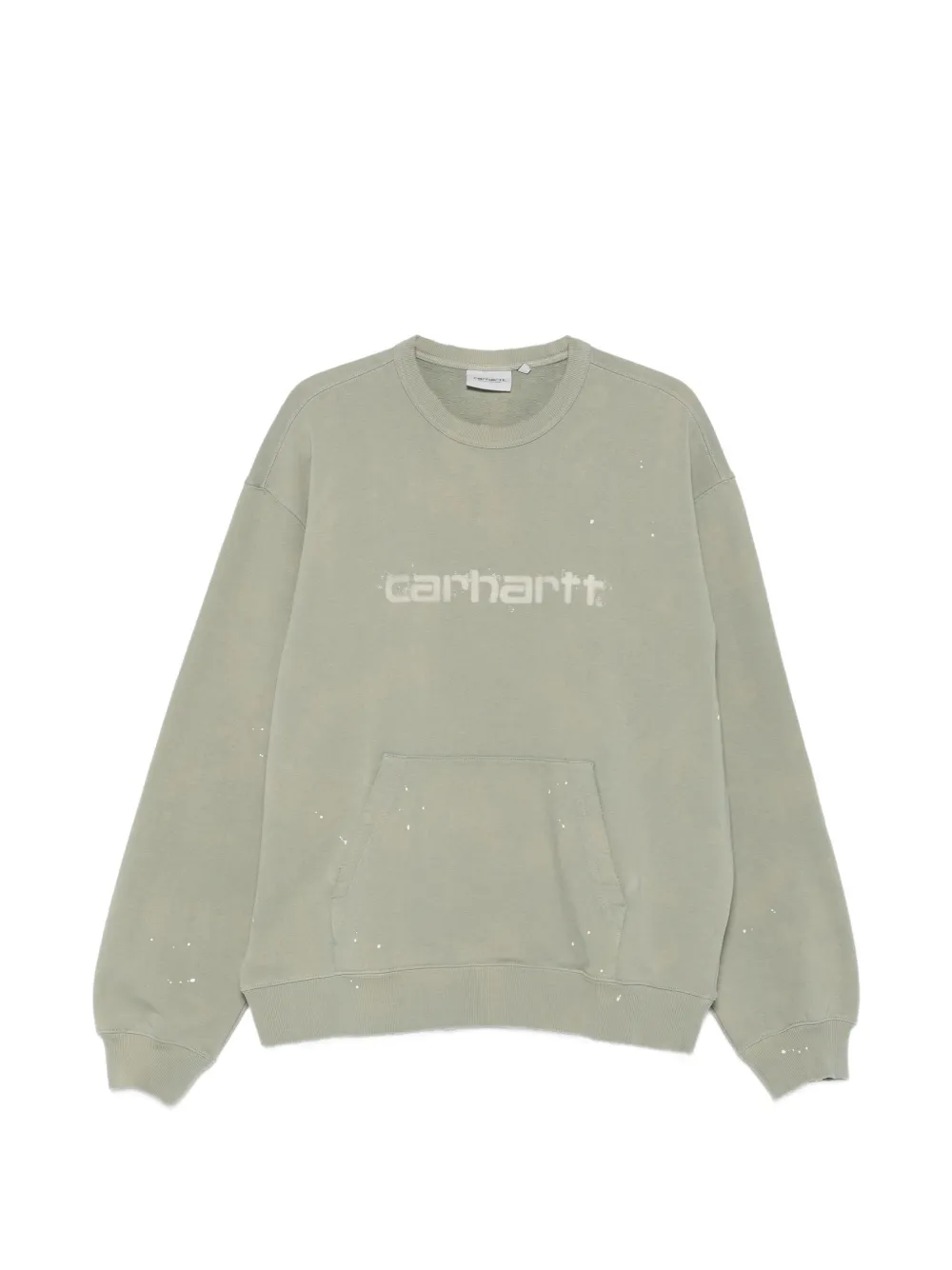 Carhartt WIP logo-print paint-splatter sweatshirt - Verde