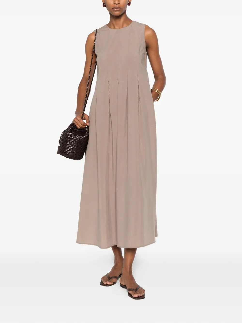  Bomboogie Vestido Midi Sin Mangas - Neutro 