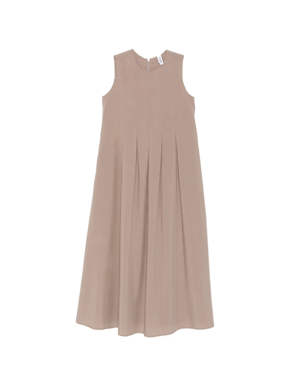 bomboogie pleated sleeveless midi dress - Toni neutri
