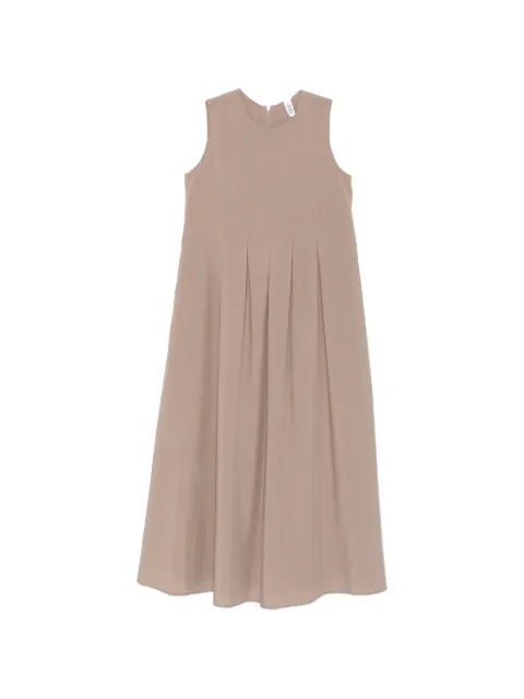 bomboogie pleated sleeveless midi dress