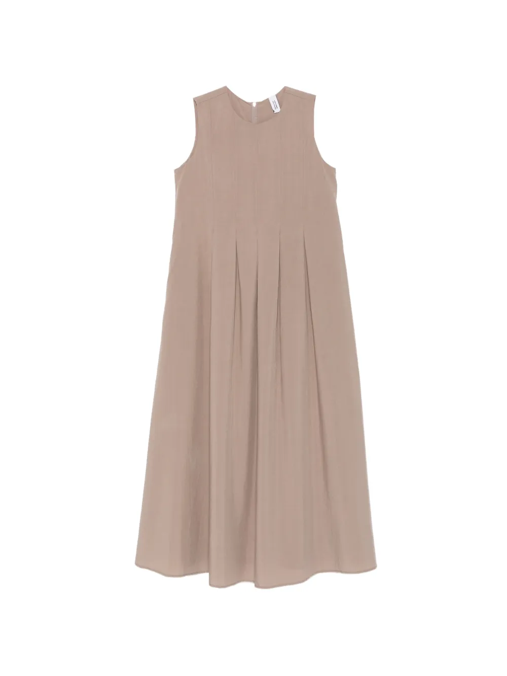 bomboogie pleated sleeveless midi dress - Toni neutri