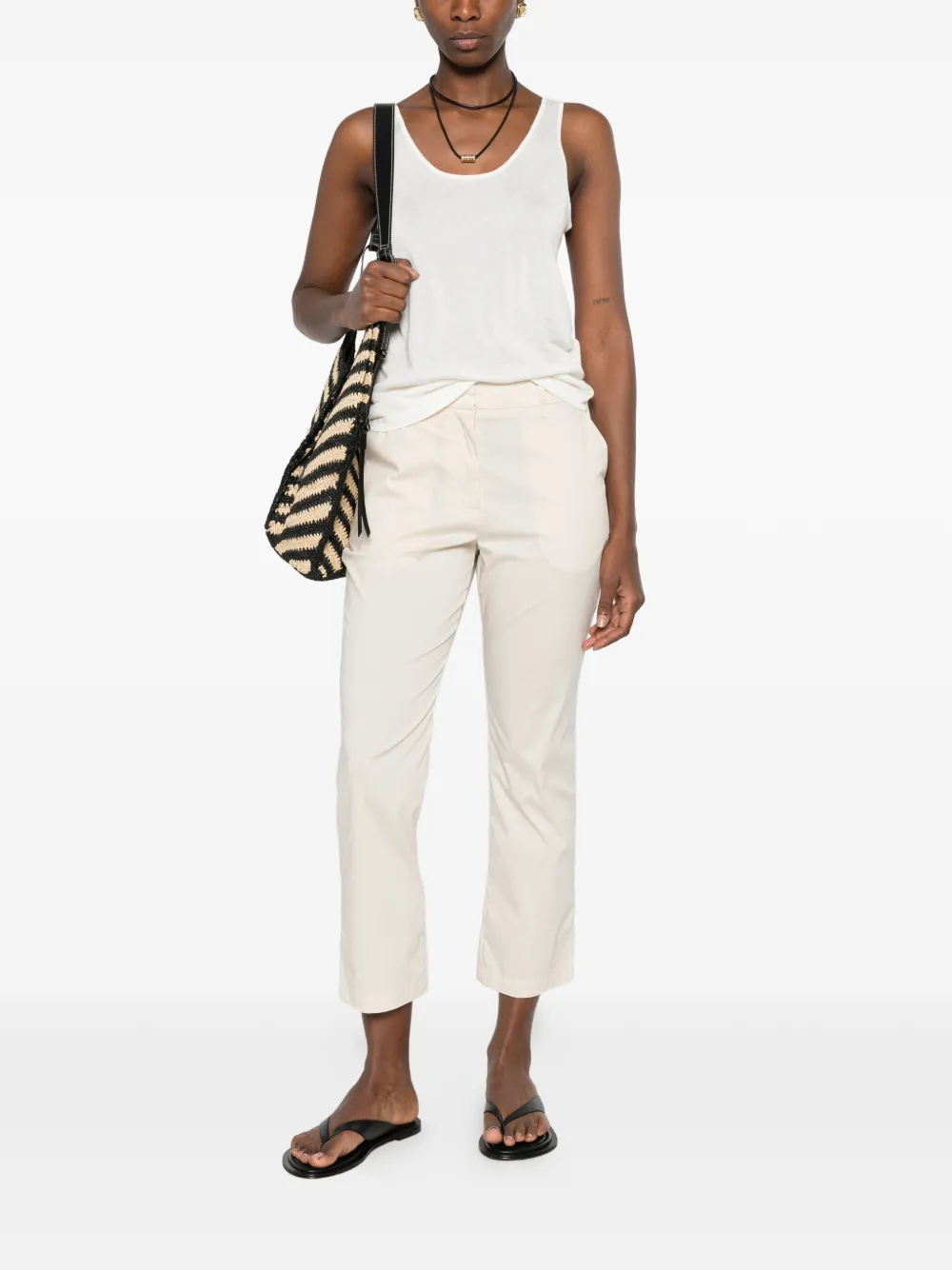  Bomboogie Pantalones Slim Estilo Capri - Neutro 