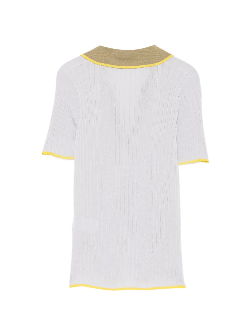 Roberto Collina Ribgebreid T-shirt met polokraag Paars