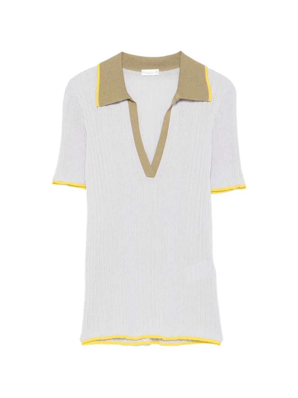 Roberto Collina ribbed-knit polo-collar T-shirt - Violett