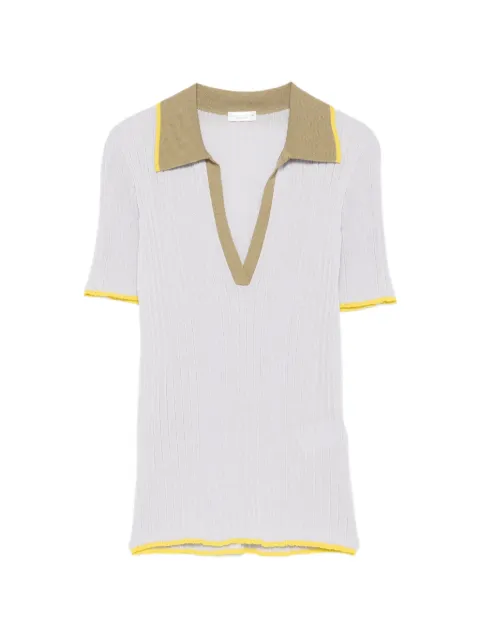 Roberto Collina ribbed-knit polo-collar T-shirt