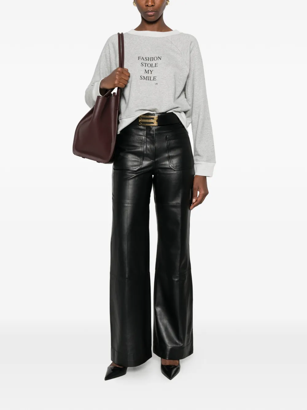 Victoria Beckham Trui met raglan mouwen en tekst Zwart