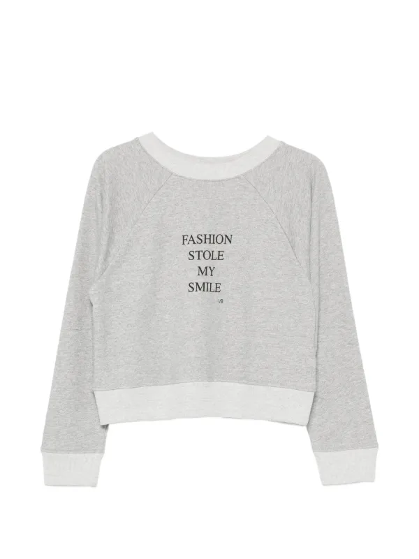 Victoria Beckham Slogan-print Raglan-sleeve Sweatshirt in Black