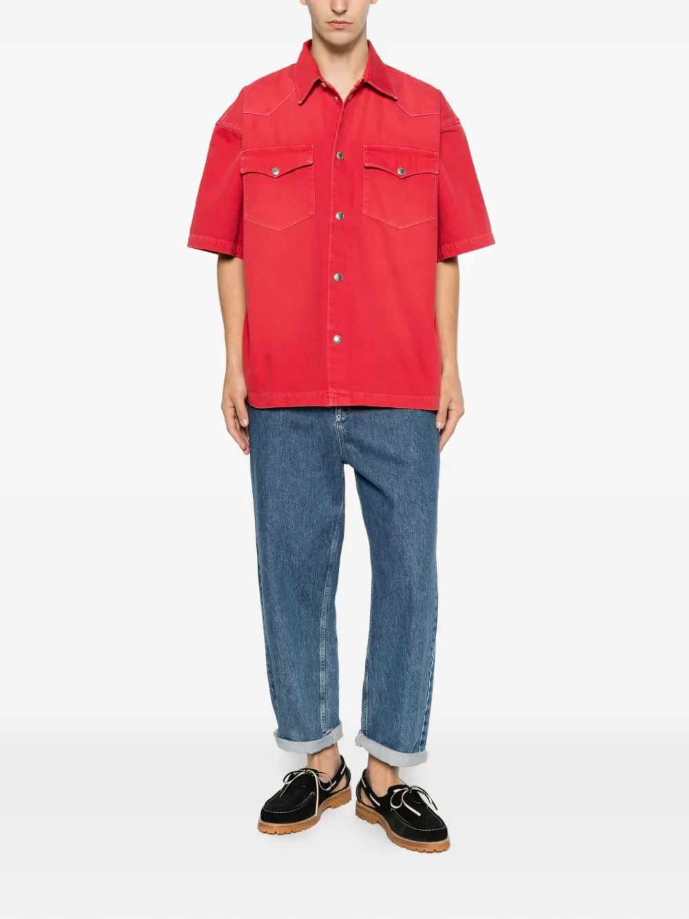 7 For All Mankind Shirtjack met logopatch Rood