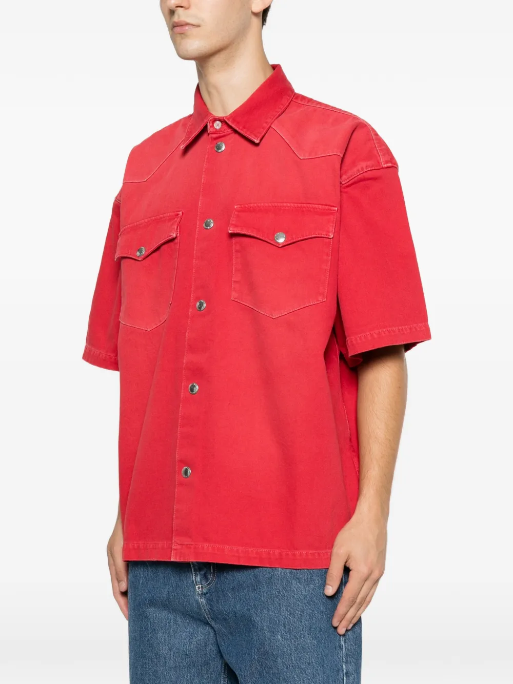 7 For All Mankind Shirtjack met logopatch Rood