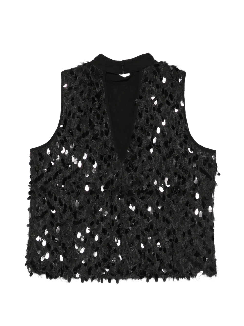 Marella sequin-embellished sleeveless top Zwart