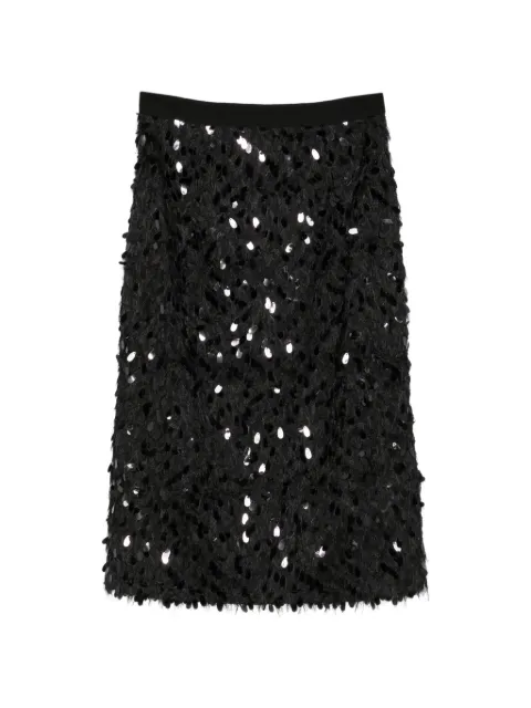 Marella sequin-embellished feathered midi skirt