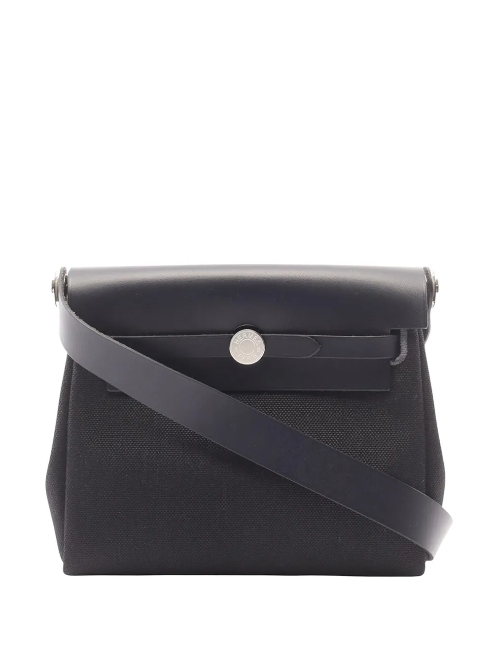 Hermès Pre-Owned 2025 Military Toile and Vache Hunter Herbag Zip 20 crossbody bag - Nero
