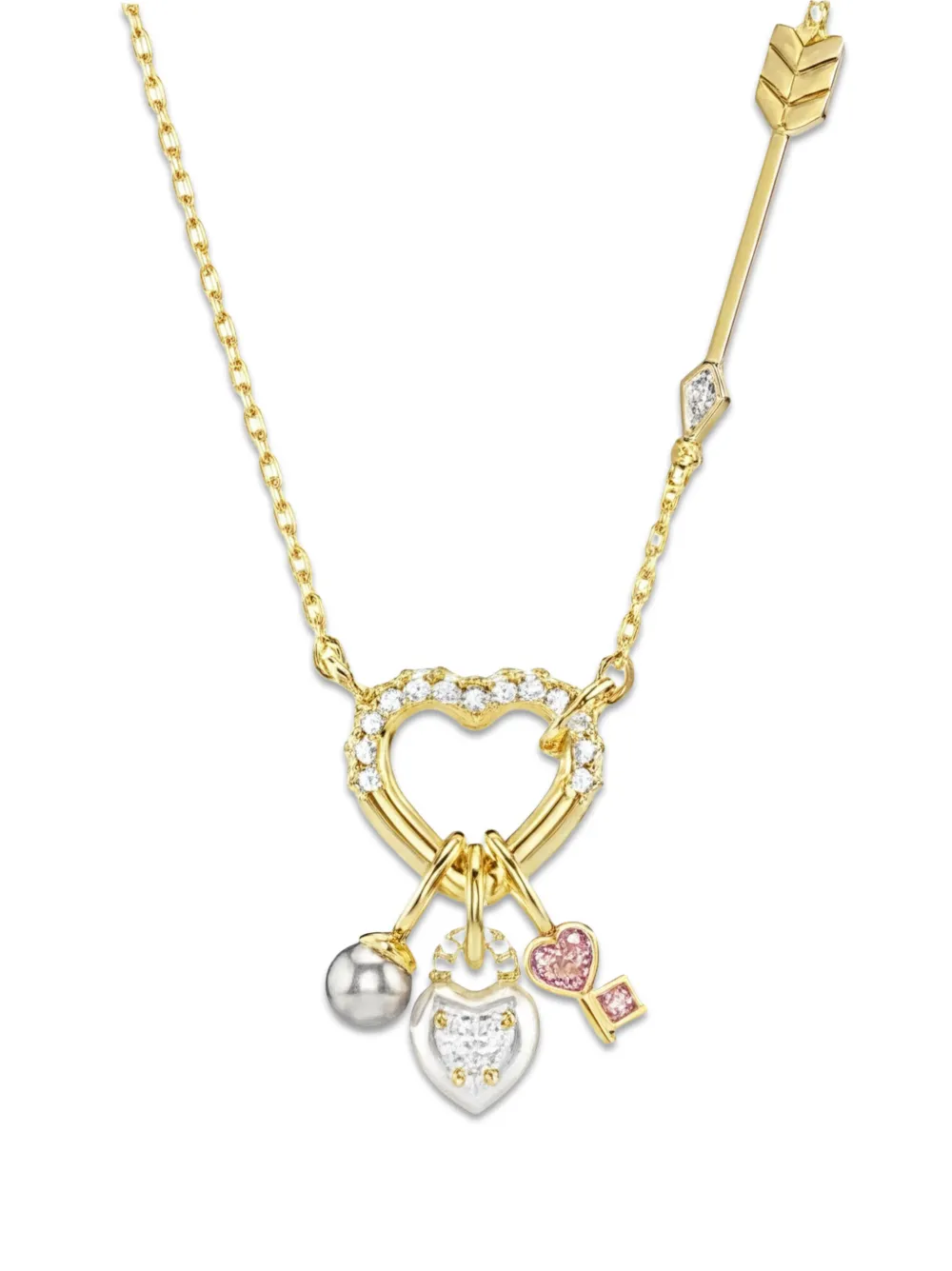 Swarovski Idyllia heart-charm necklace - Gold
