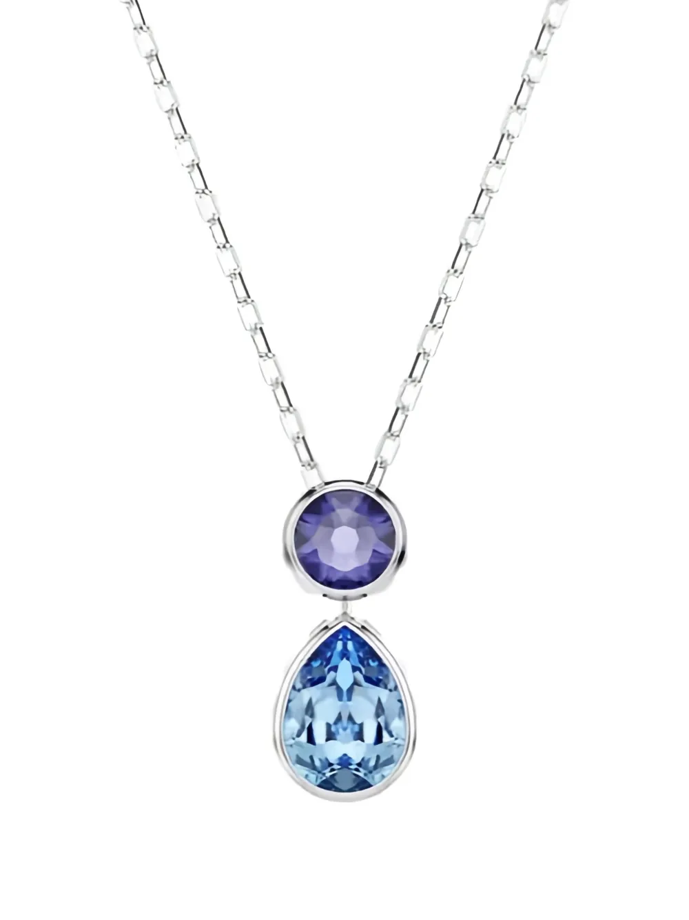 Swarovski Chroma crystal-pendant cable-link necklace - Argento