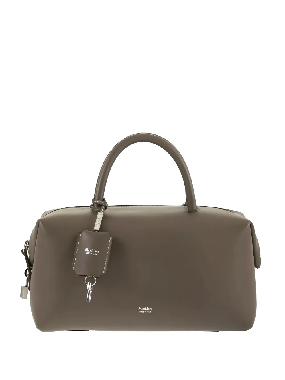 Max Mara leather padlock-detail shoulder bag - Grey