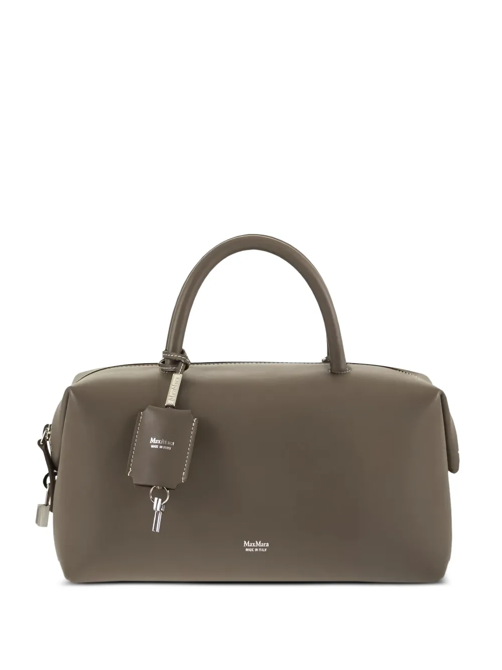 Max Mara leather padlock-detail shoulder bag - Grigio