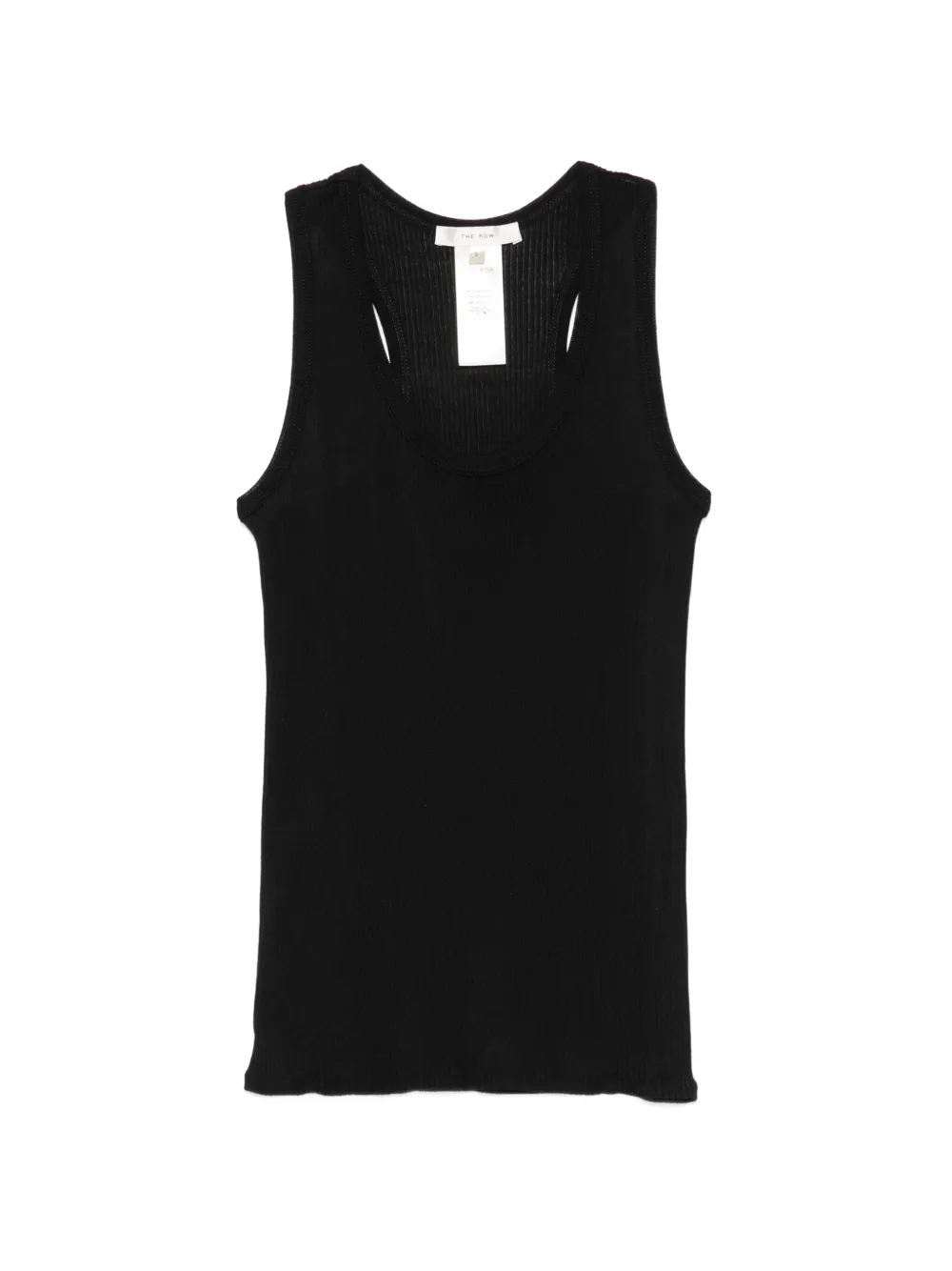 The Row Cendrea ribbed-knit racerback tank top - Nero
