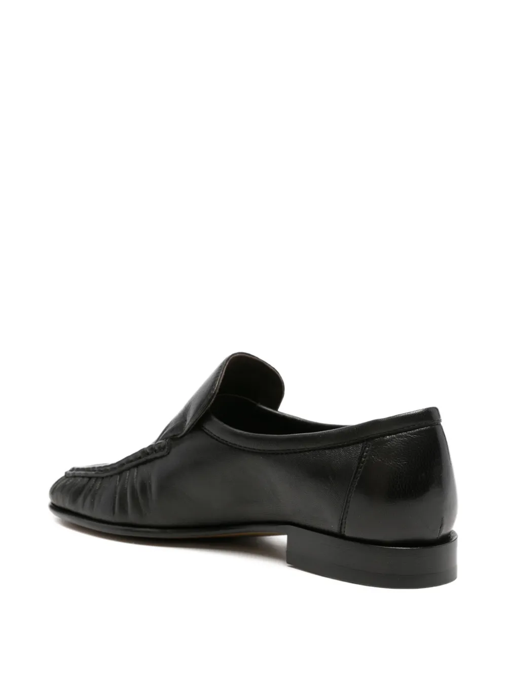 The Row ruched almond-toe loafers Zwart