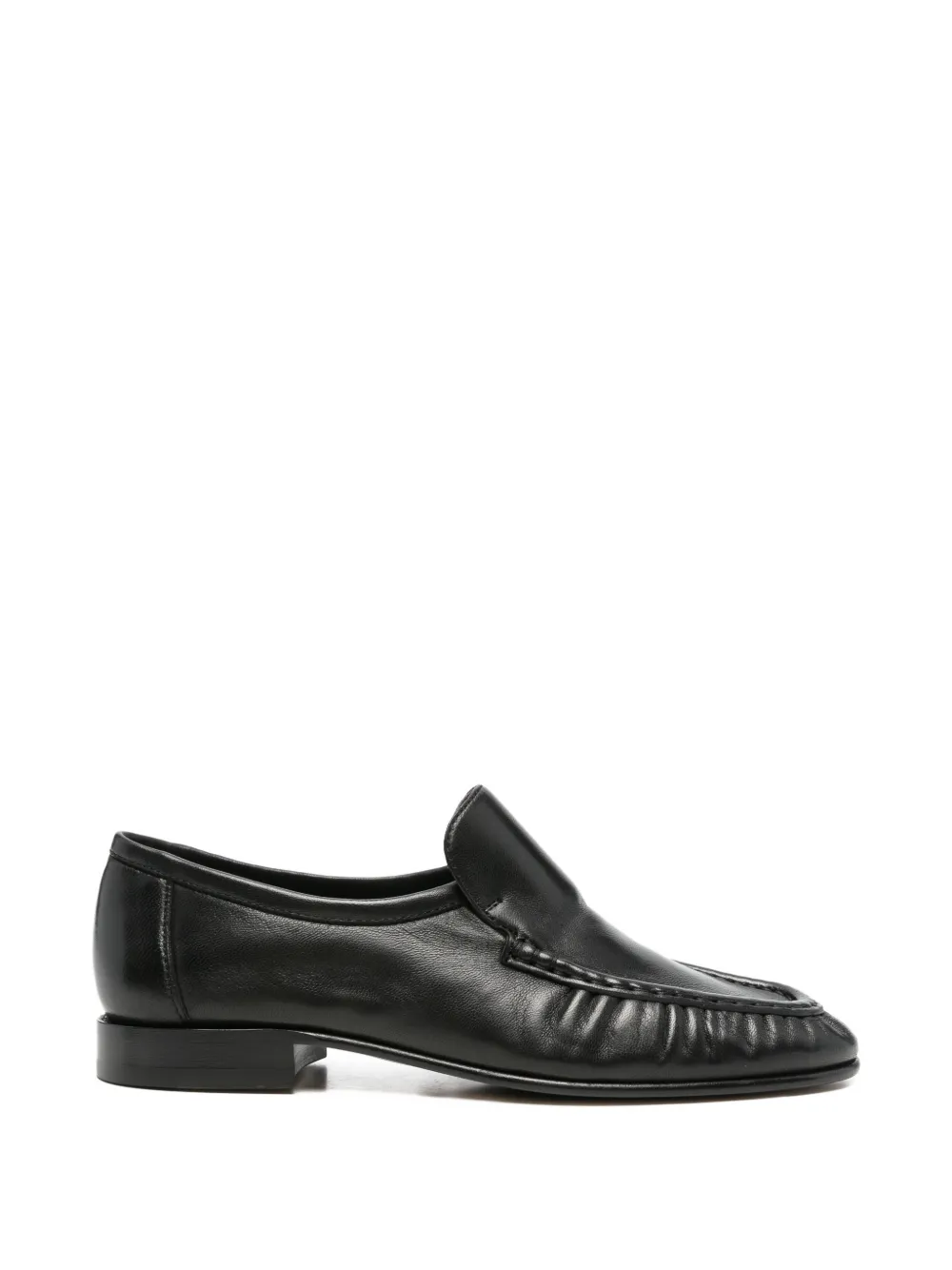 The Row ruched almond-toe loafers Zwart