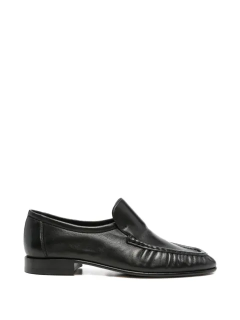 The Row ruched almond-toe loafers