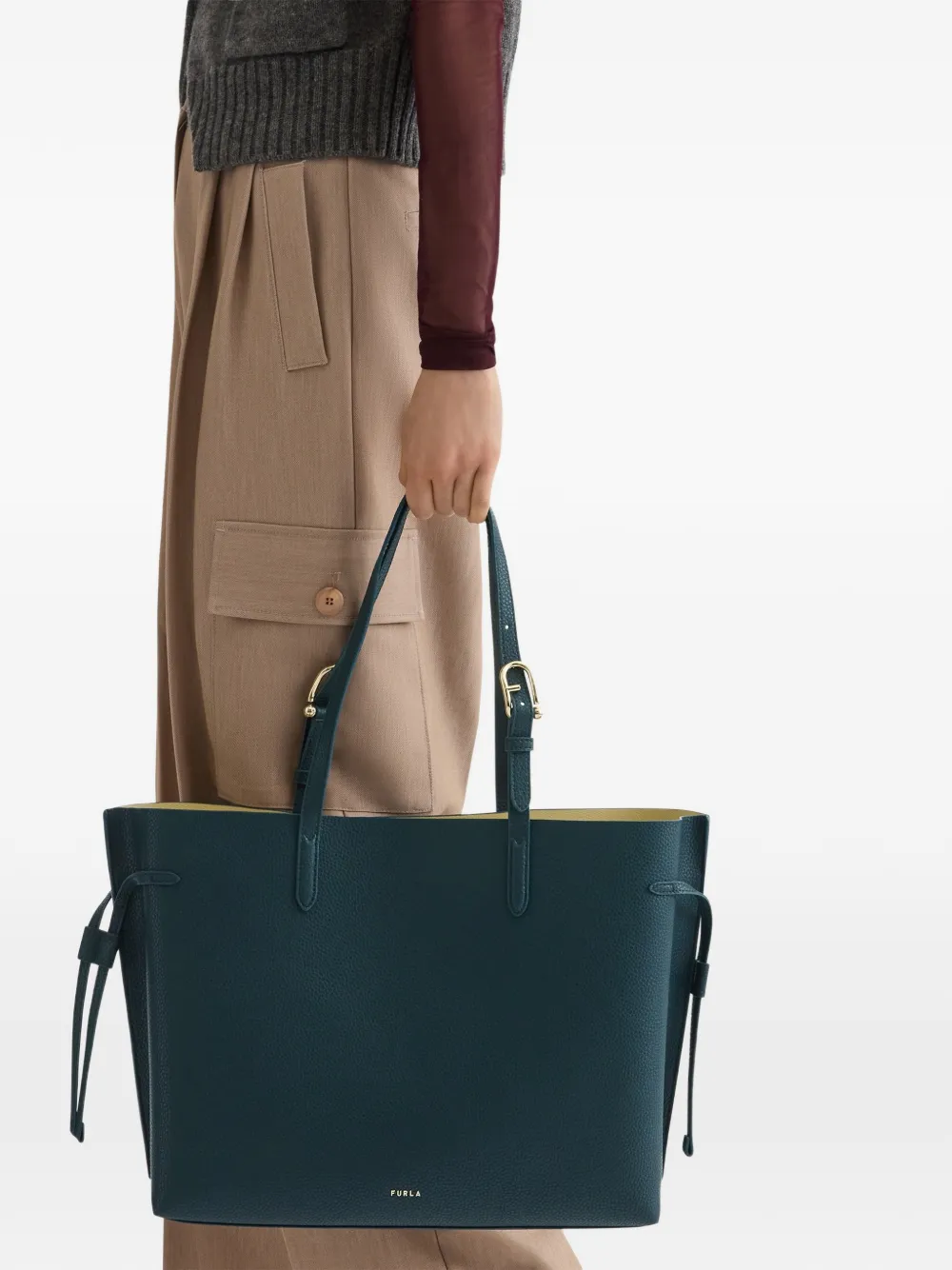 Furla Grote Ava leren shopper Groen