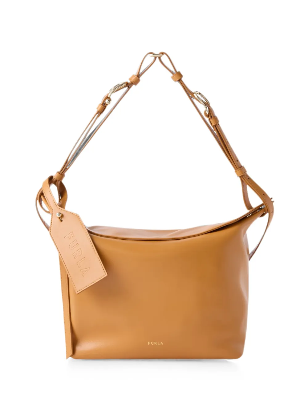 Furla Schultertasche mit Logo-Print - Braun